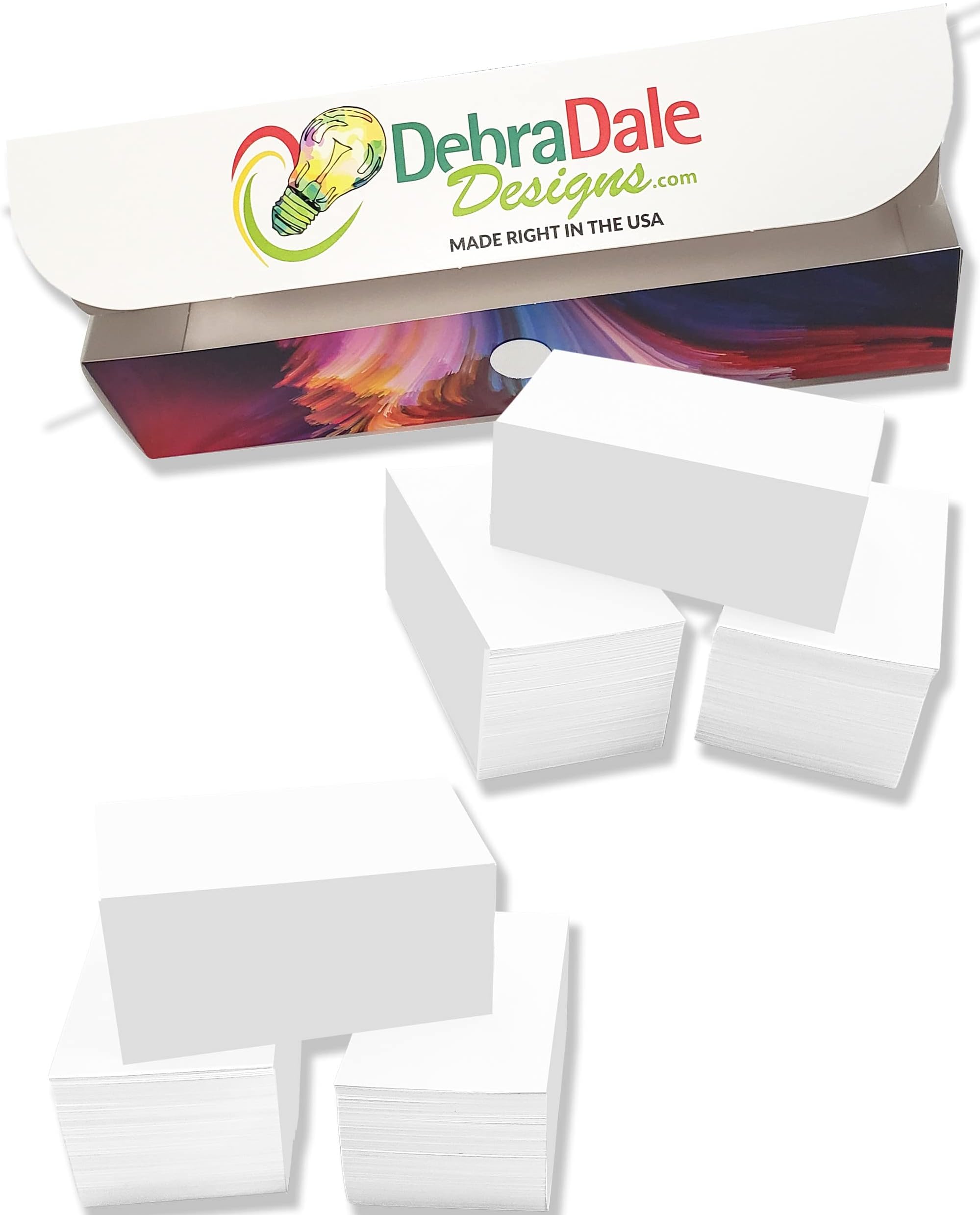 Debra Dale Designs White Mini Index Cards – 1,000 Count Blank Unpunched Cards – Unruled Durable Cardstock – USA Made