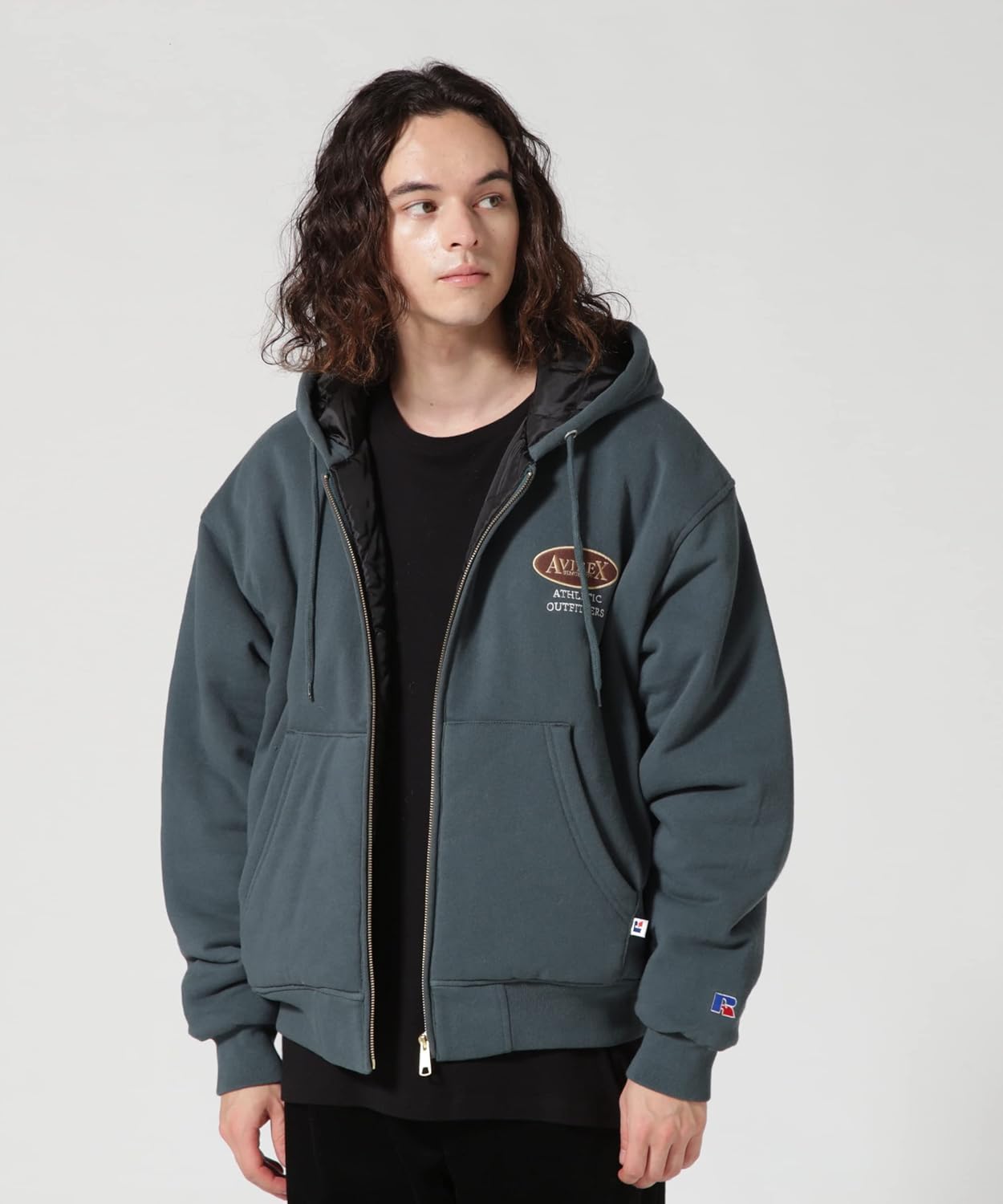Pull à Capuche Russell Athletic Noir - Homme L - Mélange Coton - Excellent état