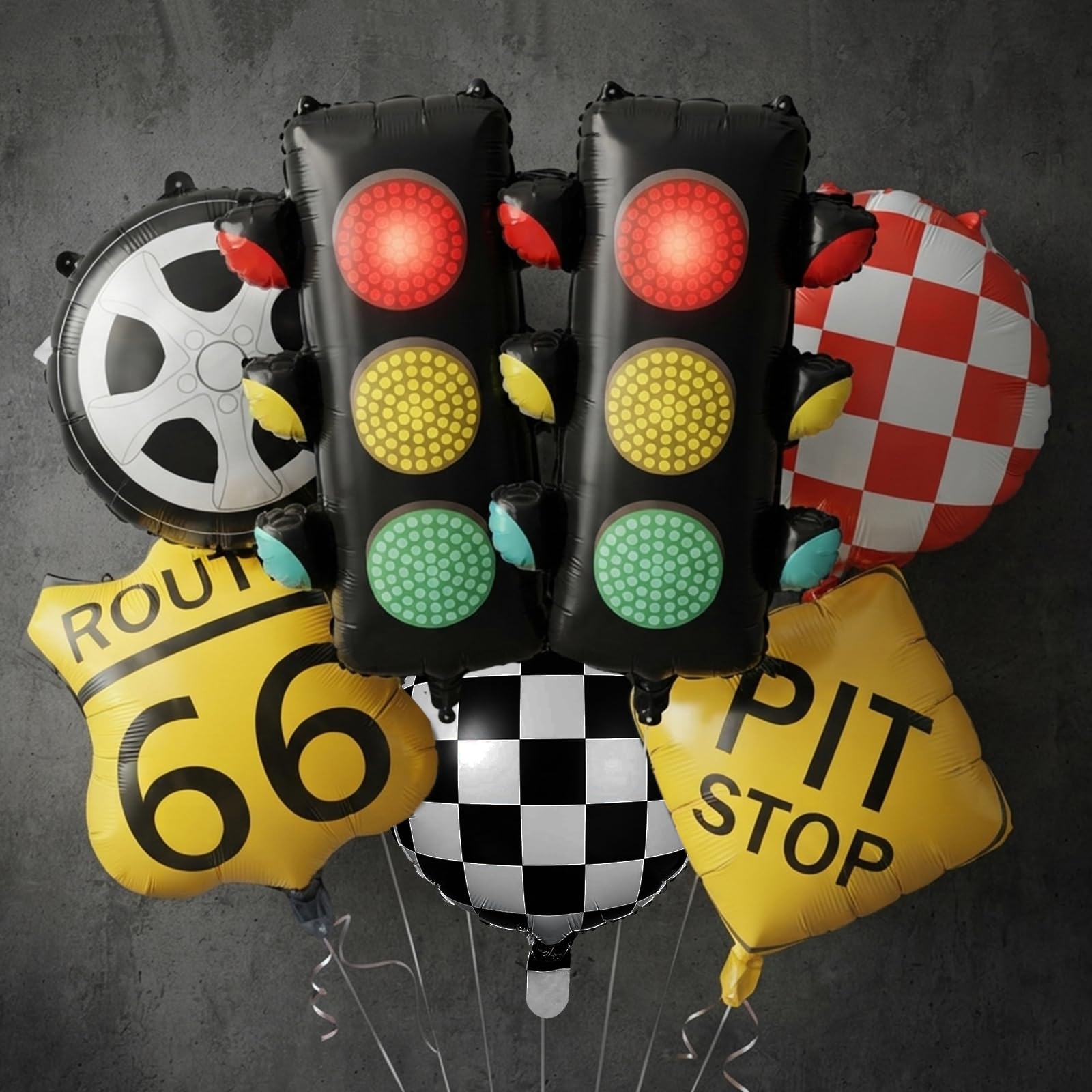 7-Piece Traffic Light Balloons for Racing Party