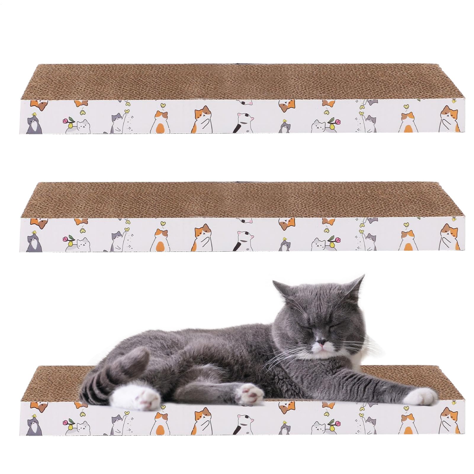 Carton ondulé 3 jouets chaton pour calmer l'anxiété et corriger les griffades