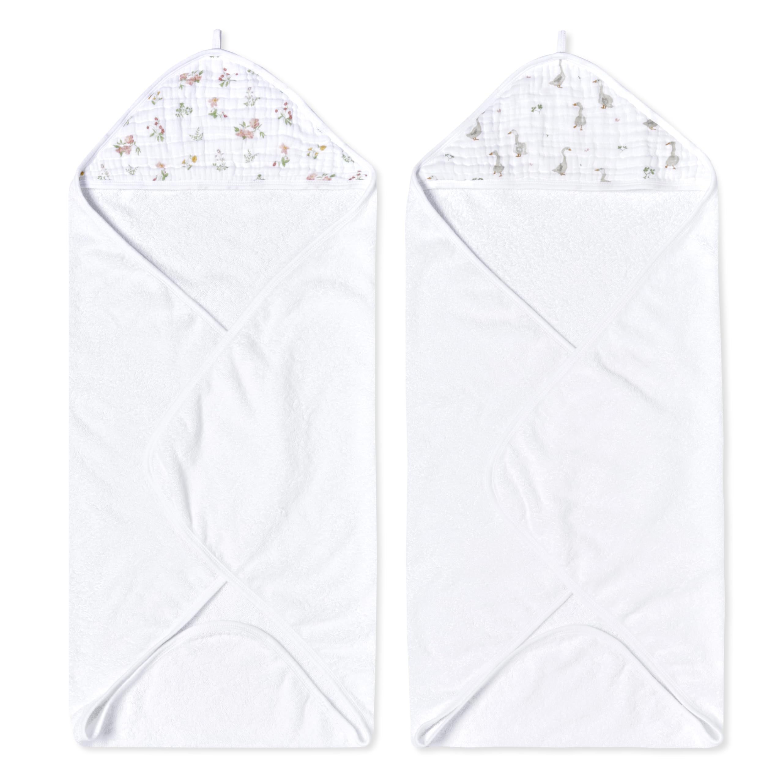 aden + anais Essentials - Asciugamani da bagno con cappuccio, super morbido, 100% cotone, confezione da 2, motivo floreale