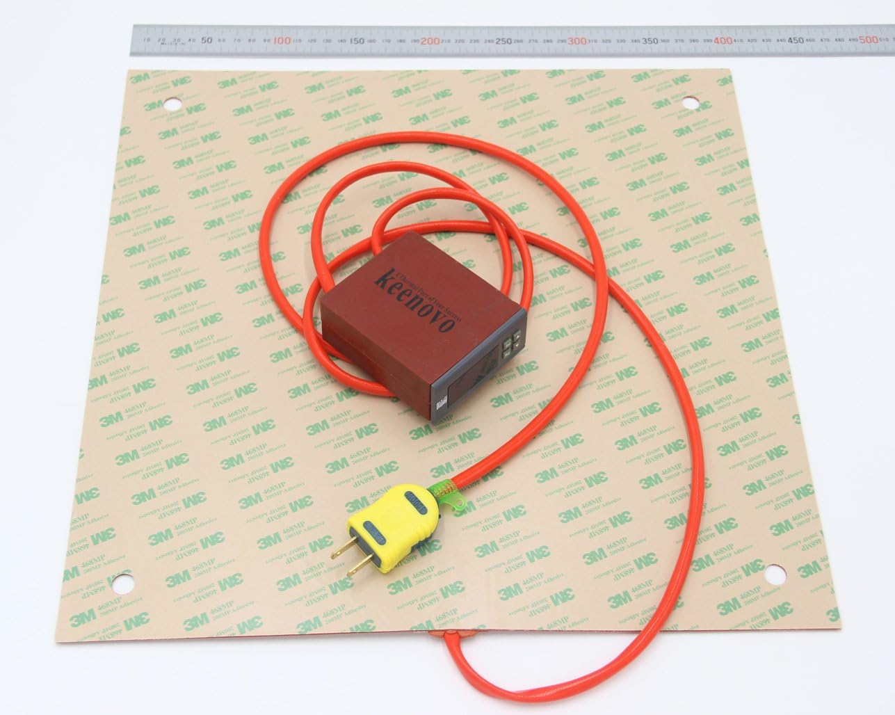 KEENOVO Silicone Heater 400x400mm 1000W for Creality CR-10 S4 3D Printer HeatedBed w/Digital Controller & Pre-made Screw Holes (120V)