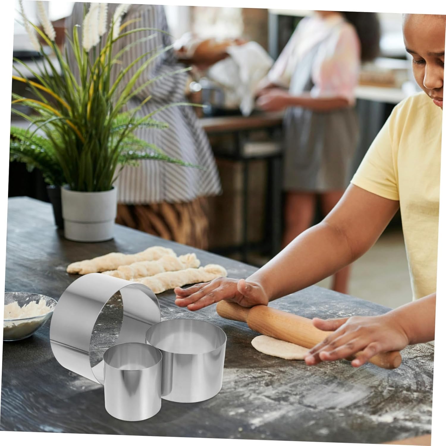 3pcs Round Stainless Steel Mousse Cake Mold Decorating Baking Cake Making Seamless Design for Parties Events