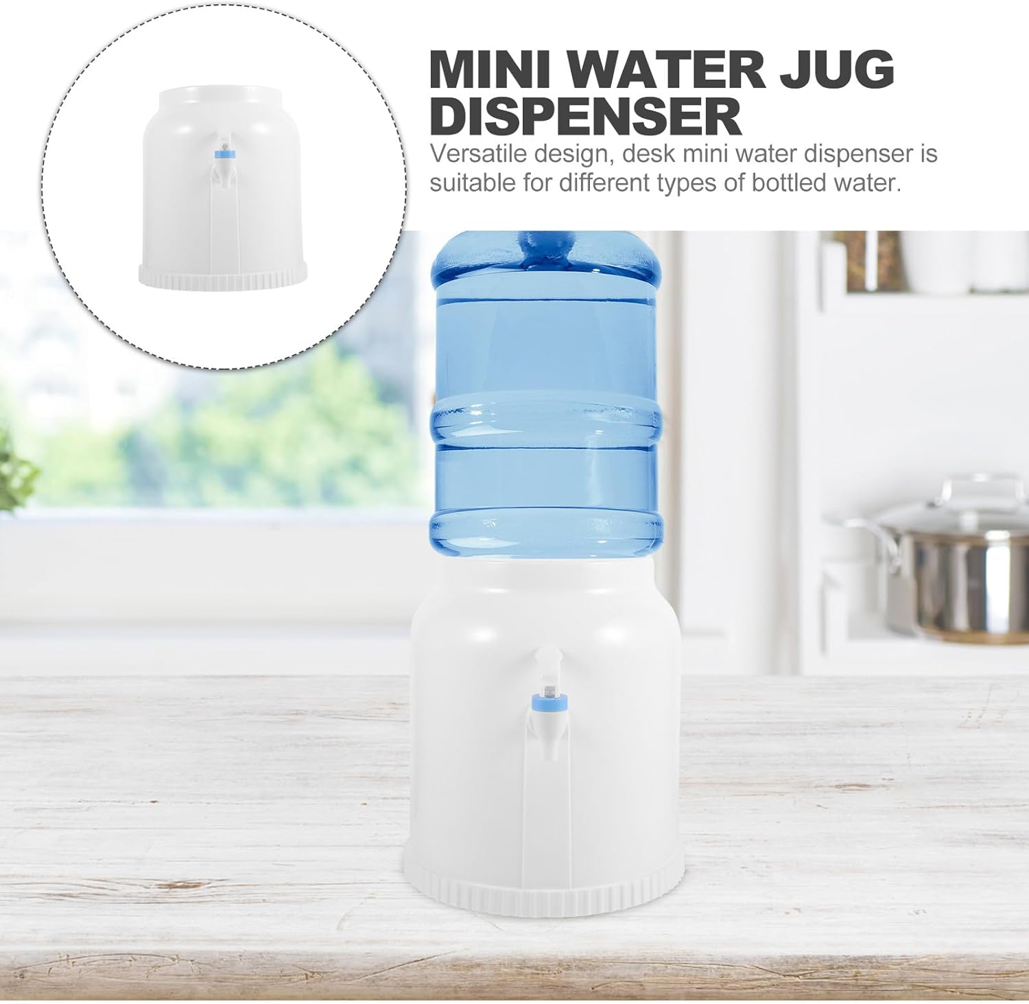 Ipetboom Desktop Mini Water Dispenser Stand for Gallon Water Cooler with Faucet for Office and Home Use