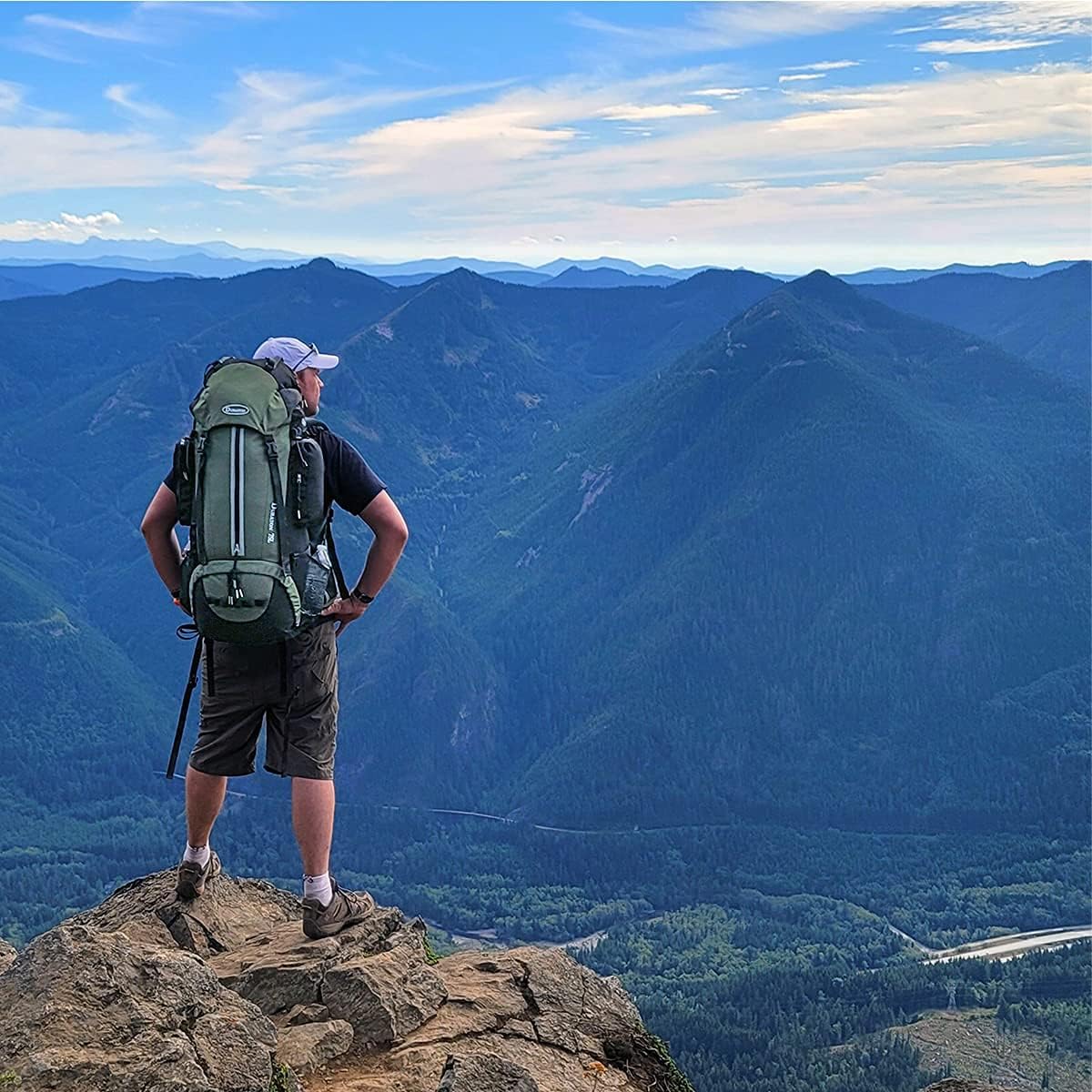 Hiking Backpack 75L - Internal Frame Pack With Rain Cover for Outdoor Backpacking Fishing Camping and Travel