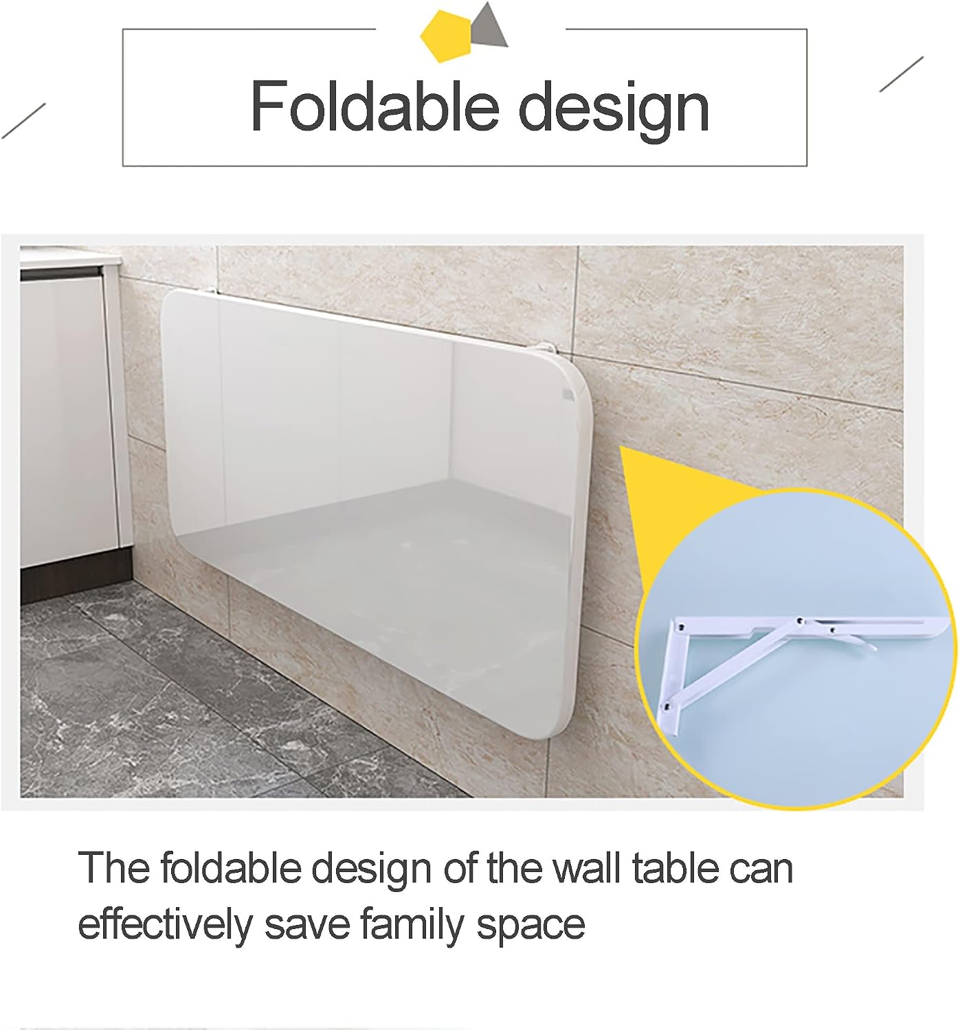 Wall Mounted Folding Table Space Saving Folding Kitchen Table Laundry Folding Table Heavy Duty Wall Mounted Table With Bracket Portable Wall Table Wall Table For Kitchen Laundry Room Dining Room ( Col
