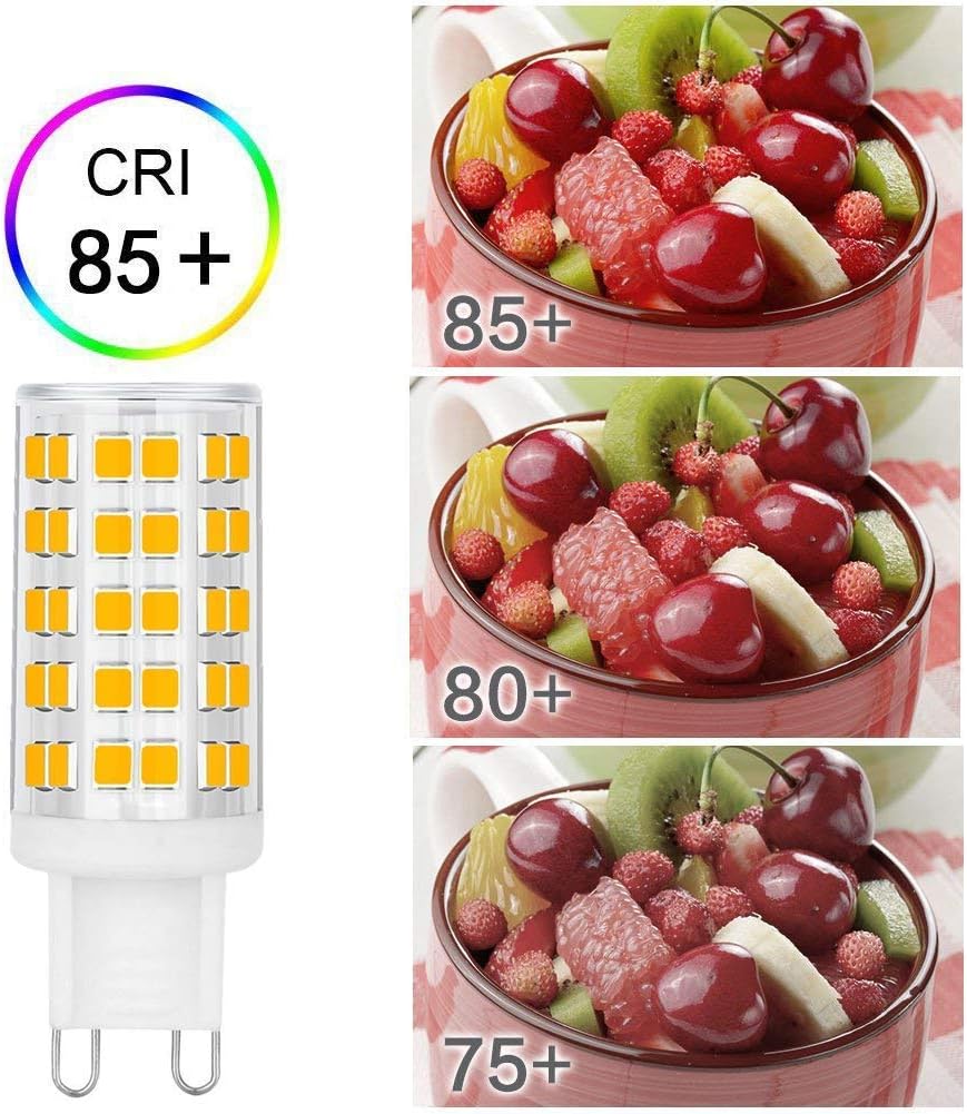G9 LED Bulbs Dimmable 6W (60W Halogen Bulb Equivalent), Warm White 3000K, 110V-130V, 500LM Bi Pin for Home Lighting, 6Packs