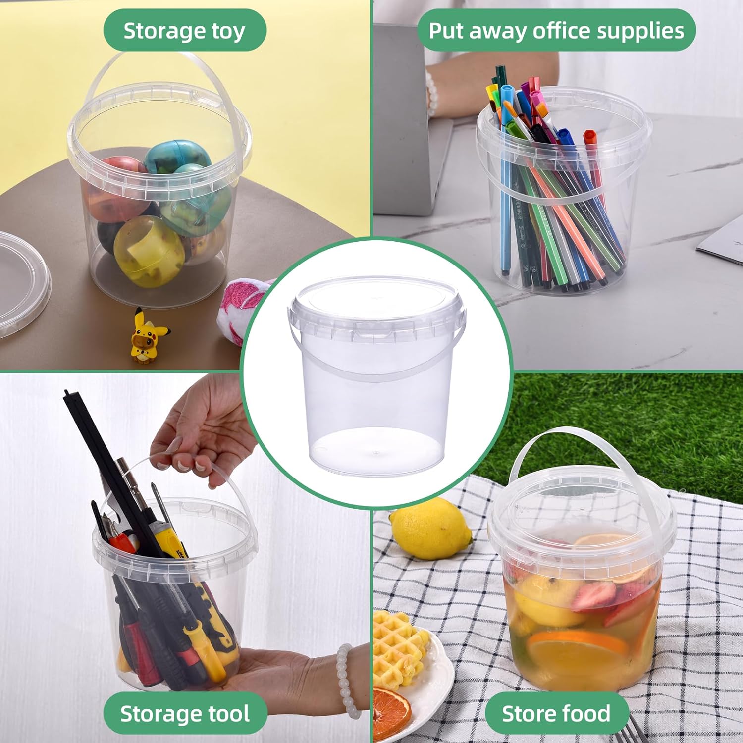 SHPii 48 oz Ice Cream Tub with Lid, Tamper Proof, BPA Free, Freezer and Microwave Safe Food Storage Container, Reusable Airtight Container, Leak Proof Tub for Snacks Deli Fruits, Drinks.(10 pack) - Image 7