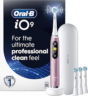 iO Series 9 Electric Toothbrush with 4 Oral-B Replacement Brush Heads, Rose Quartz