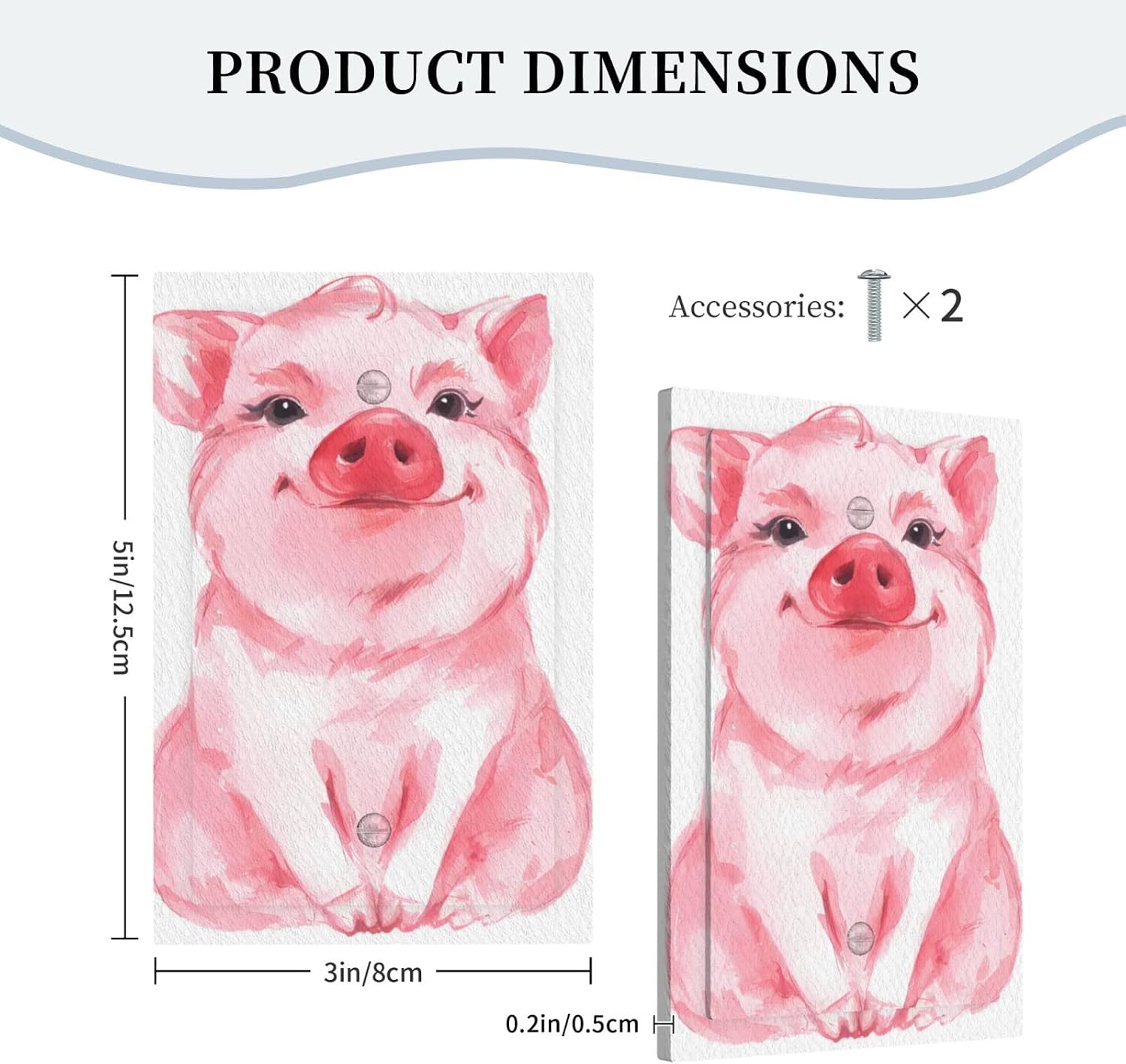Pink Animal Funny Pig Cute 1 Gang Light Switch Cover Decorative No Device Wall Plate Blank Faceplate Electrical Switchplate for Bathroom Bedroom Home Decorate image 5