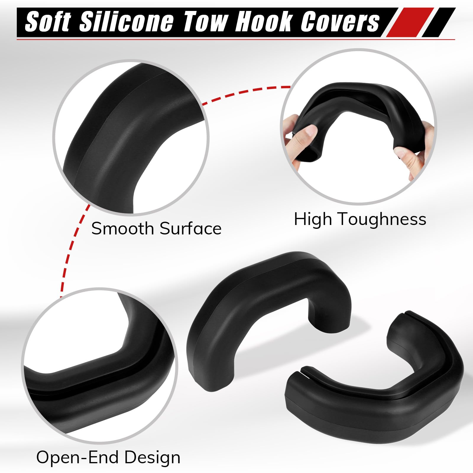 PIFOOG Front Tow Hook Covers Fit for RAM 2500 3500 2026 2025 2024 2023 2022 2021 2020 2019 Silicone Black Towing Hitch Cover Exterior Decorative Accessories Trust in God Car Mirror Stickers Decor Trim - 4