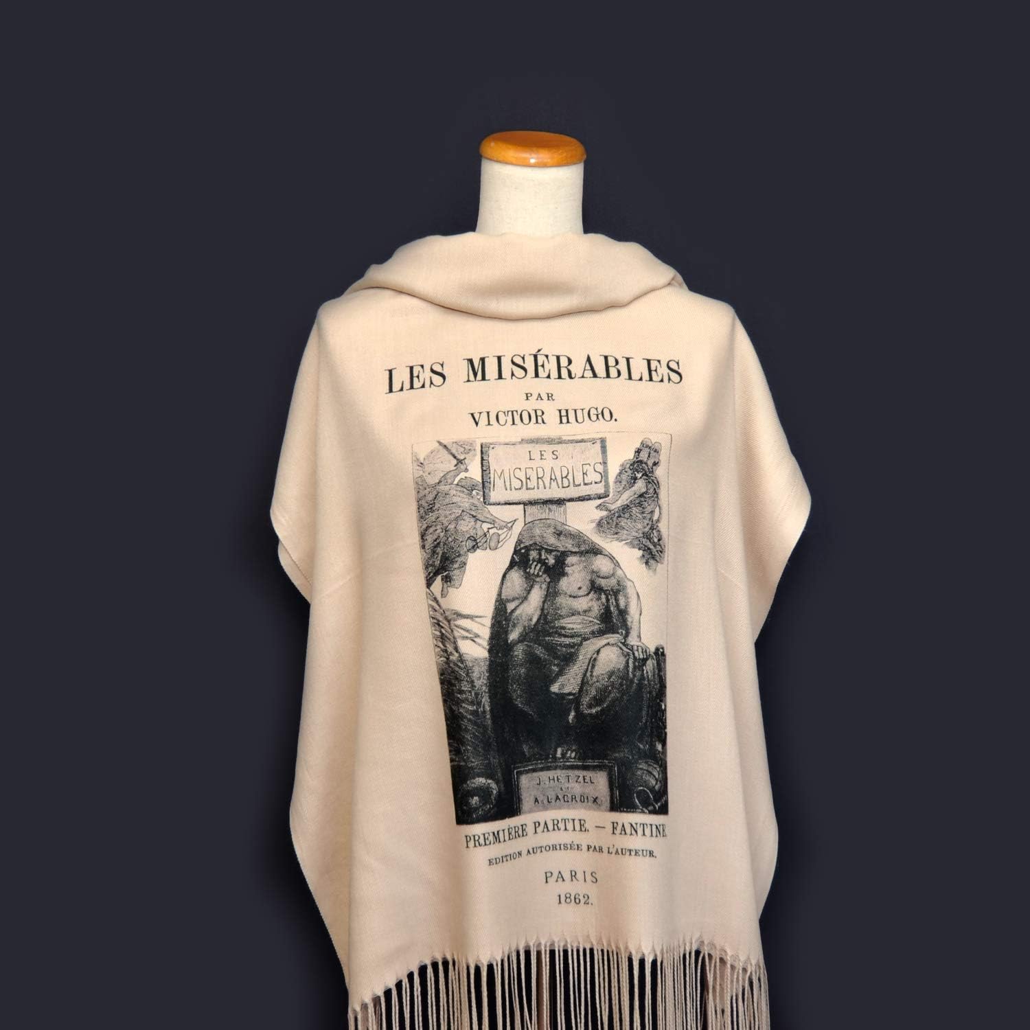 Les Misérables by Victor Hugo Shawl Scarf (French version)