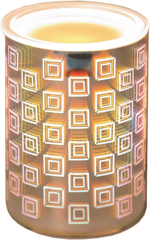 Tooltime. 3D Square Design Electric Wax Melt Burner Lamp Scented Tart Fragrance Aroma Warmer 14cm