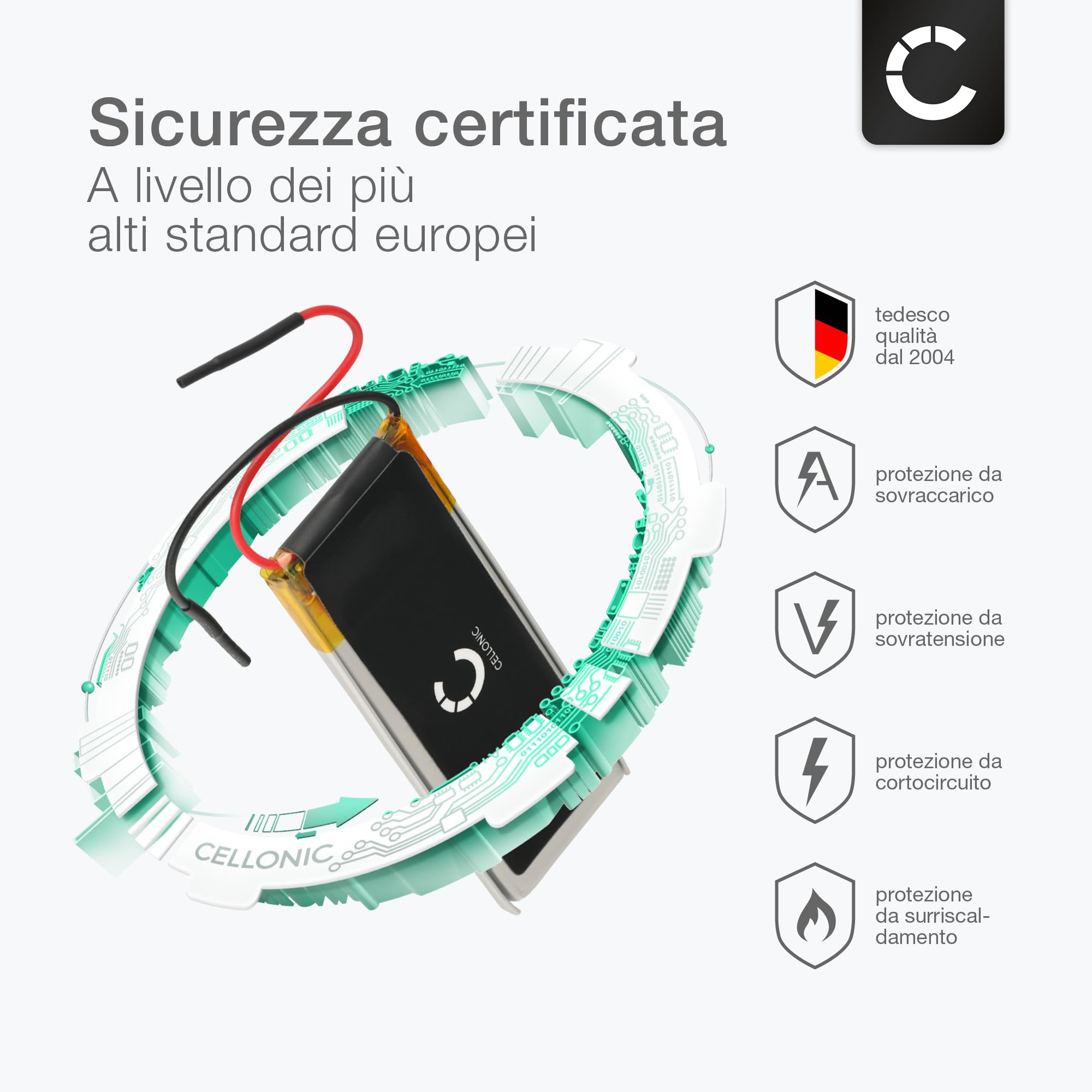 Batteria per Cardo Scala Rider Q2 Freecom 2 Teamset Pro 400mAh 3.7V