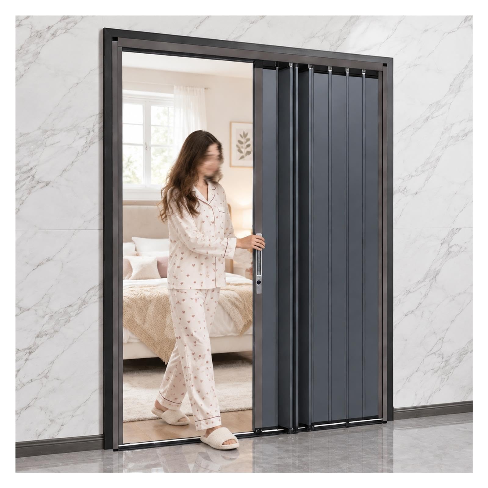 Con Cerradura Para Dormitorio Puerta Plegable Resistente La Intemperie