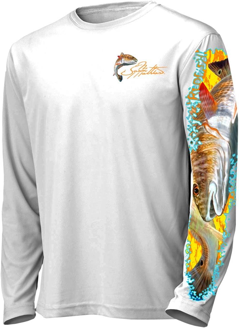 Men’s “Redfish” Comfortable Fishing Shirt-UPF 50+ Xtreme-Tek Interlocking Fabric, Quick-Dry, Ideal for Anglers (JM012)