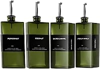 WISIMMALL 17oz UV-Blocking Olive Oil Dispenser Set of 4 Glass Bottles - Leakproof Pour Spouts, 44 Labels, Funnel for Kitchen