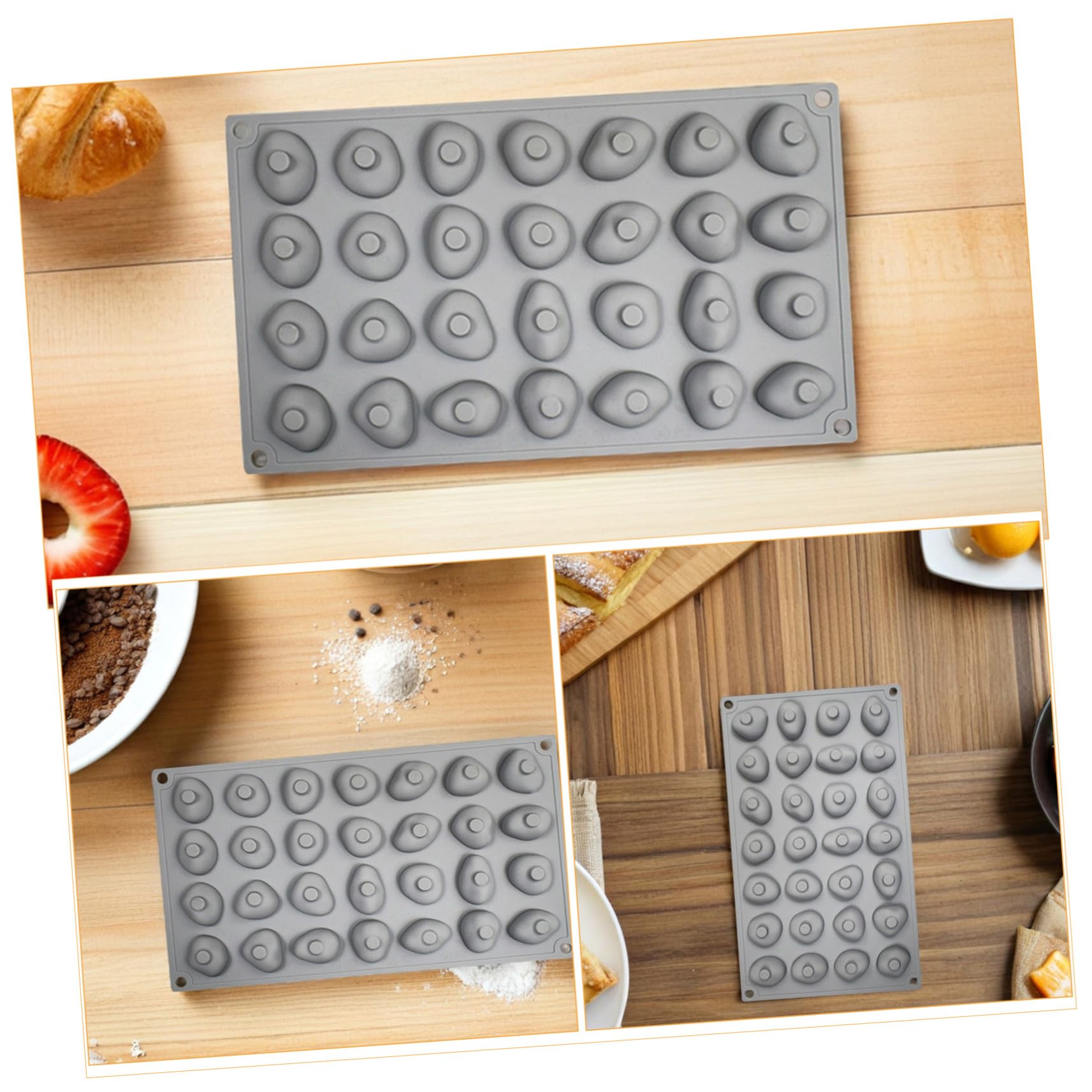 Toyvian 2pezzi Stampo Silicone Tavoletta Cioccolato Forme Ciottolo Antiaderente Per Dolci Caramelle Gelatina Cubetti Ghiaccio
