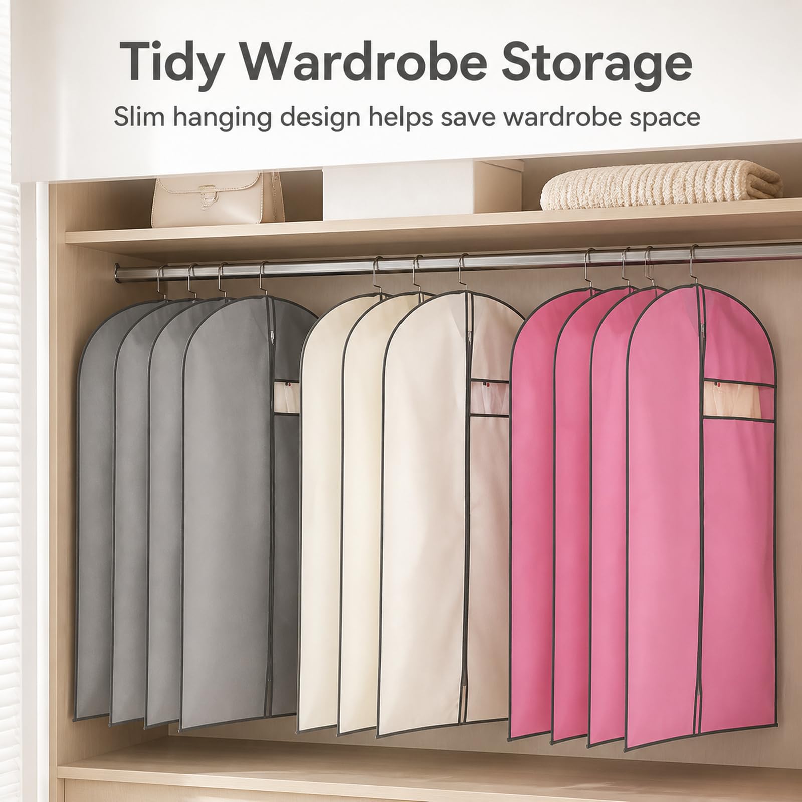Funda Traje Transparente Bolsas Guardar Ropa Fundas Ropa Transparente Funda Ropa Armario Fundas para Trajes Fundas Translúcidas Ropa Antipolvo Fácil Limpiar para Camisas y Abrigos