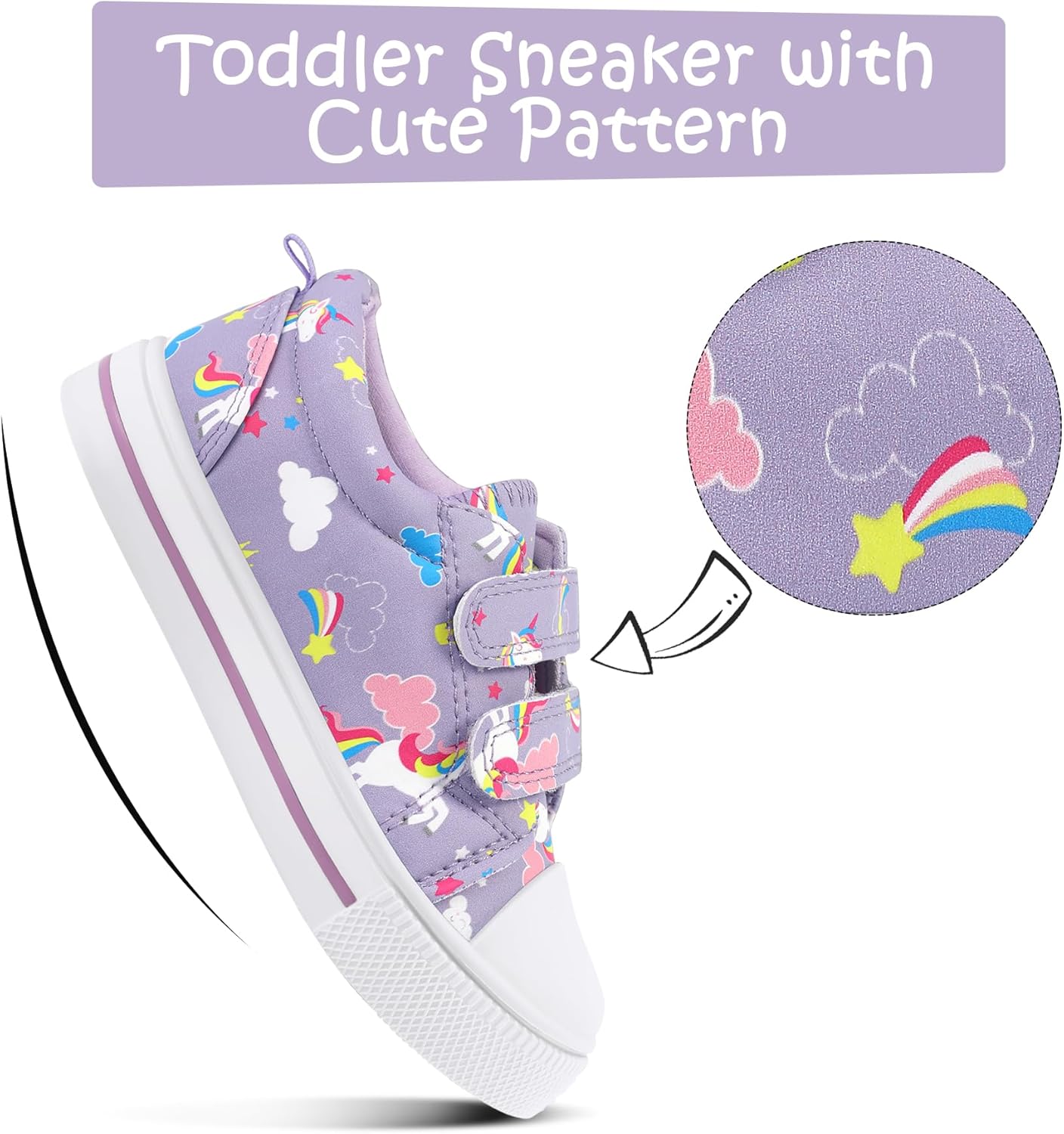 K KomForme Toddler Sneakers for Boys and Girls Dual Hook and Loops Sneakers Baby Canvas Shoes - Image 4