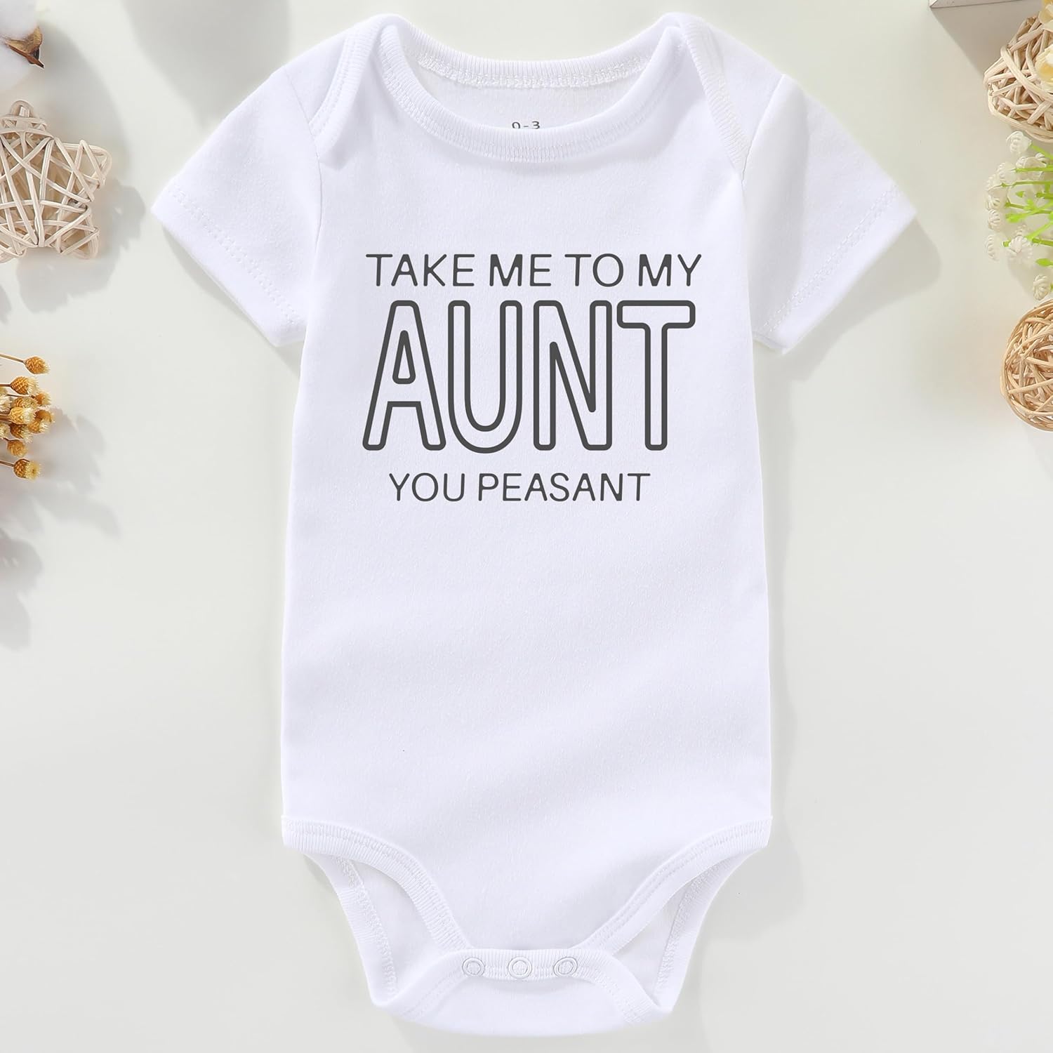 Take me to my Aunt you peasant Baby Clothes boy Aunties Bestie auntie sayings Baby girl Clothes Baby Bodysuits - Image 2