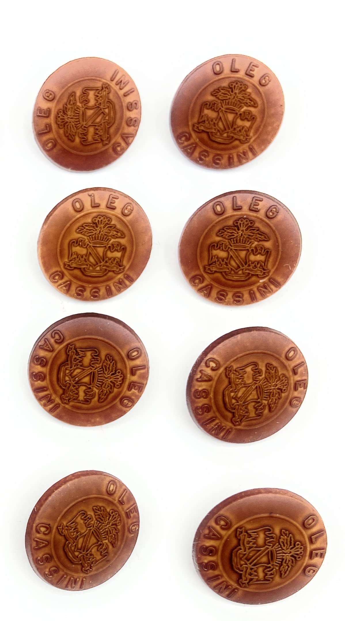 Designer Copper Button Set -- ~ for Blazer, Suits, Sport Coat, Blouses , Shirt -Brown Button Set (8 PC. 5/8'' OLEG Cassini)