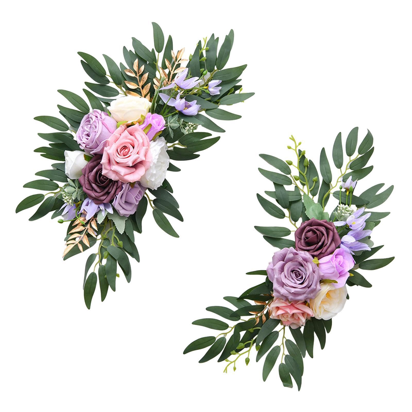 ALCXAZS Vivid Wedding Arch Flower Artificial Floral Swag Stand Stunning Silk Flower Arrangement Decoration For Centerpieces Reception Artificial Floral Swag, Violet
