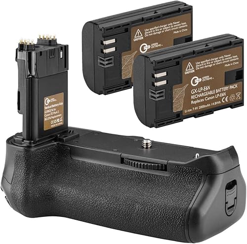Green Extreme BG-E16 - Empuñadura de batería + 2 baterías de alta capacidad de 2000 mAhLP-E6LP-E6N de repuesto para cámara réflex digital Canon EOS