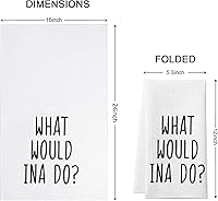 Vista 2 de WCGXKO What Would Ina Do - Toalla de cocina de regalo para inauguración de la casa, toalla de cocina, toalla de cocina (What Would Ina Do Towel)