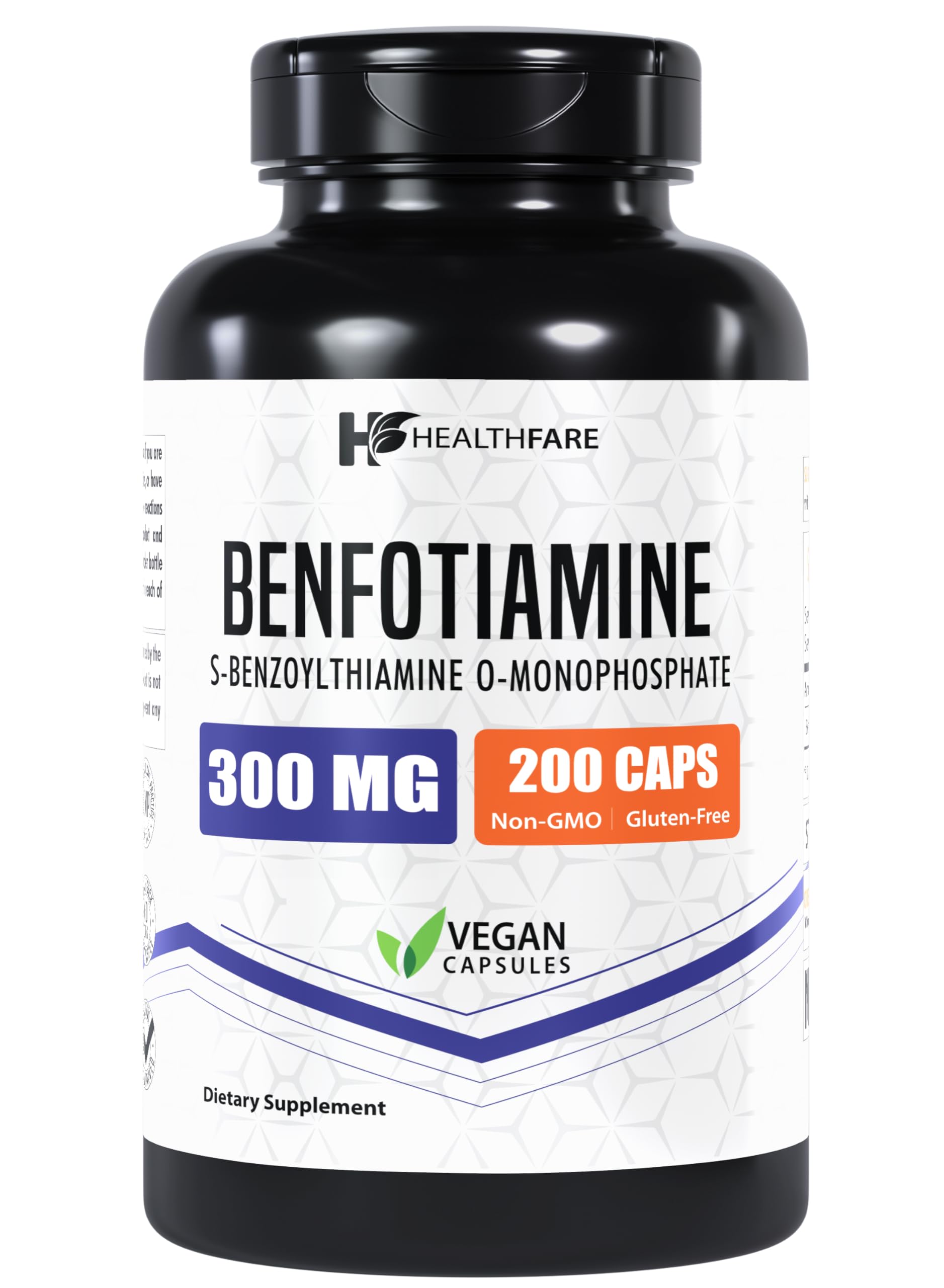 Benfotiamine 300mg | 200 Capsules | Enhanced Absorption | Supports Overall Health | Increased Bioavailability