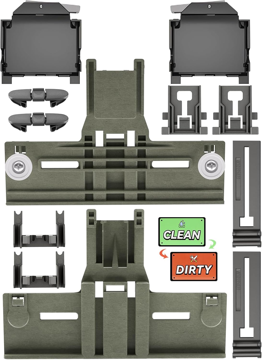 [13 Pack] Upgraded W10350375 Dishwasher Top Rack Parts and W10195372 W10195373 Adjuster Housing for Whirlpool Kenmore Dishwasher Parts WDT730PAHZ0 WDTA50SAHZ0 WDT750SAHZ0 WDT970SAHZ0 Upper Rack Parts