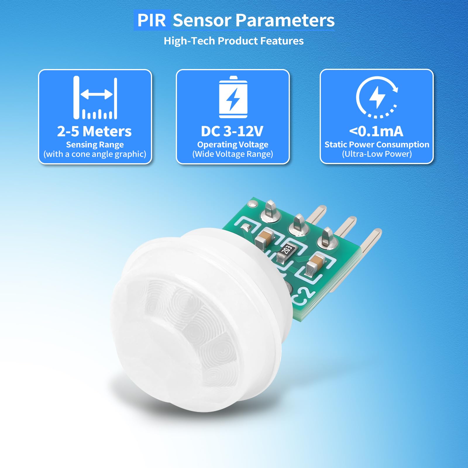 10Pcs Pir Sensor AM312 Mini Pir Motion Sensor Module Body Sensors Manual Motion Infrared IR Detector for AR duino