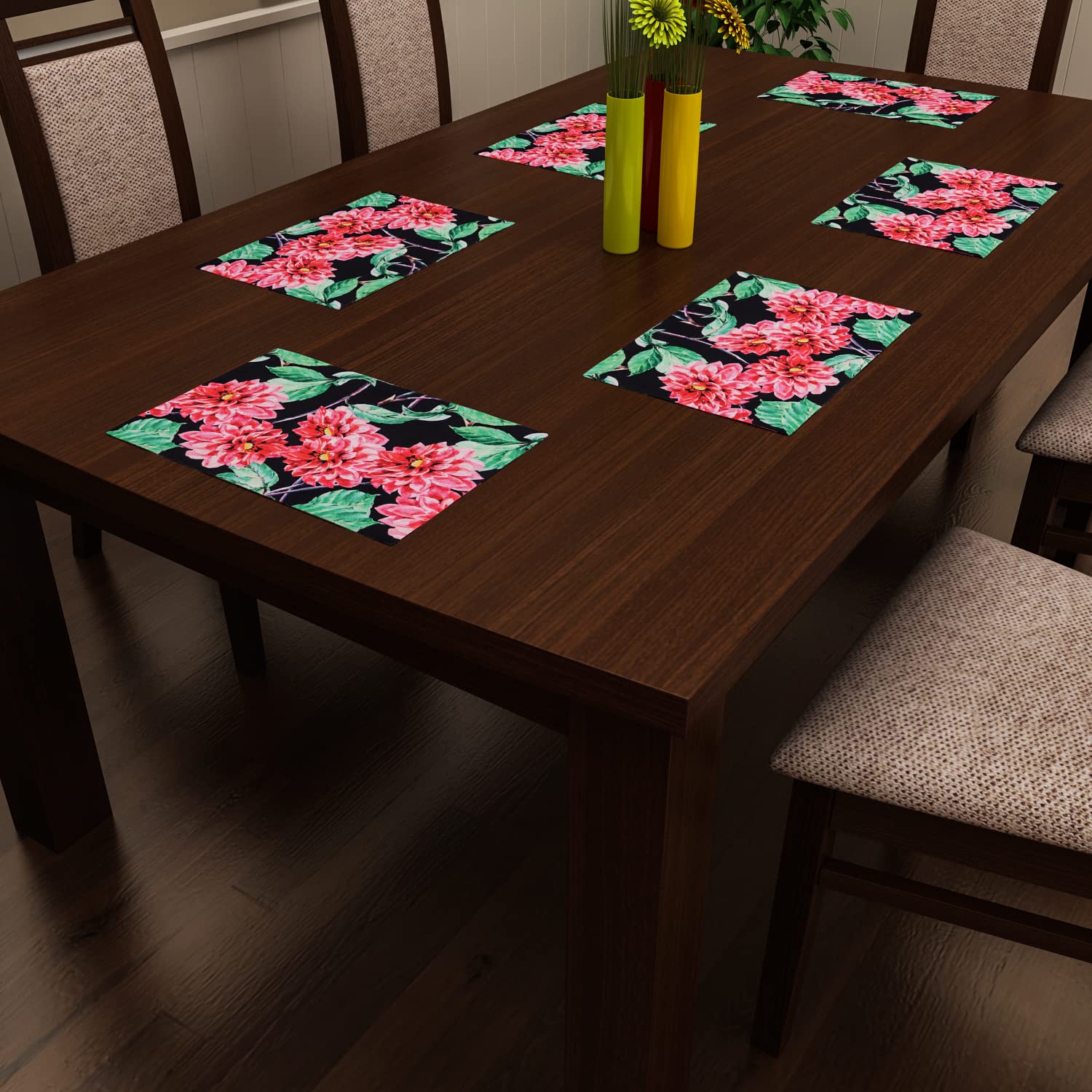 SEJ by Nisha Gupta Table Mats Set of 6 (12X18 Inches) Printed Table Placemats 6 Pieces | Table Mate for Dining Table Placemats | Home & Kitchen Placemats Table Mats | Washable Place Mat-Easy to Clean (B0BTMSQ85P) Amazon Price History, Amazon Price Tracker