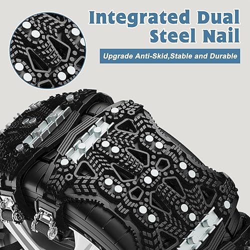 Miniatura 2 de MOPHOTO Paquete de 6 cadenas de nieve de poliuretano termoplástico mejoradas, cadenas de neumáticos para automóviles, SUV, camionetas, cadenas de