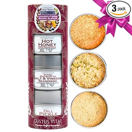 Charcuterie Board Blends: House Favorite Seasonings | Gift Packaged Set of 3 Spice Blends | All Natural, Non GMO | Gourmet Infused Spice & Herb Blends | Small Batch, Hand Made Hors D'Oeuvre Seasonings | Made in USA | No Artificial Ingredients, Authentic Charcuterie & Appetizer Flavors | GLP-1 Friendly | Artisanal Seasoning Gift Pack | Sustainably Sourced, Ultra Premium | Gustus Vitae | #550