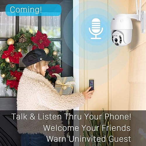 Miniatura 4 de Cámara de seguridad panorámica para exteriores, cámara IP WiFi para el hogar 1080P, cámara de vigilancia domo de inclinación panorámica, detección