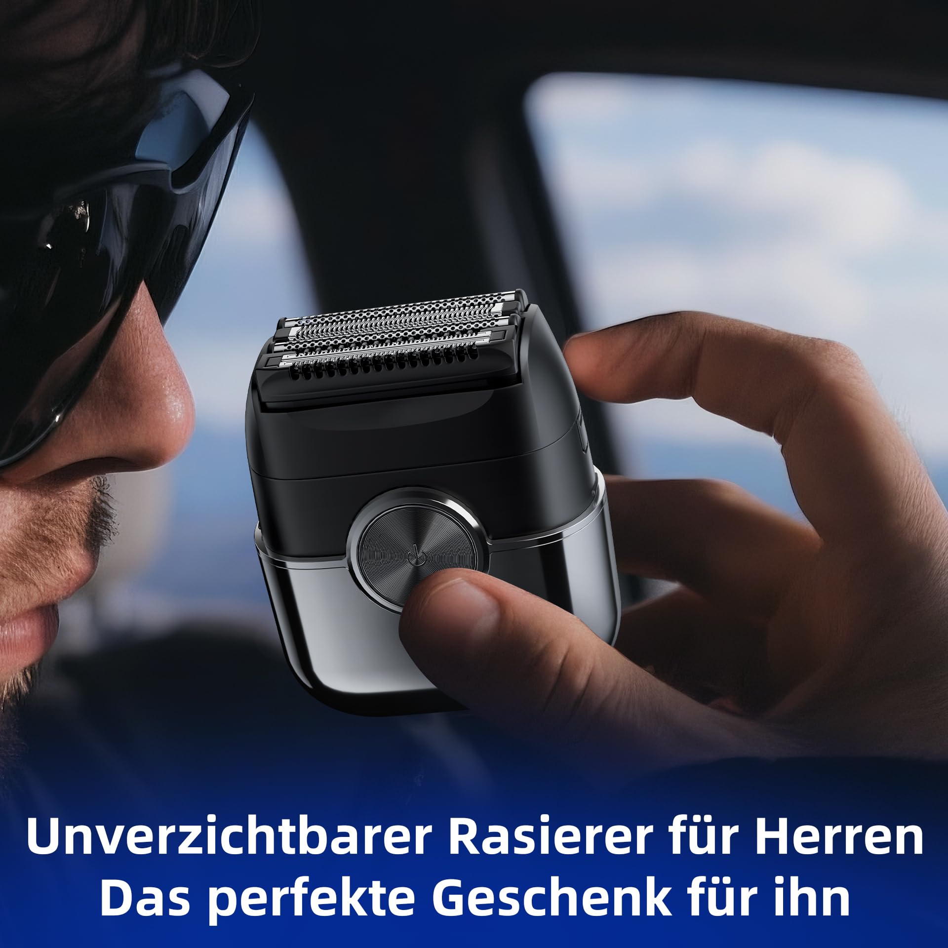 kensen Mini Foil Shaver Elektrorasierer Herren 4 Flexiblem Scherkopf USB-C Wasserdicht 120Min Trockenrasierer Tragbar