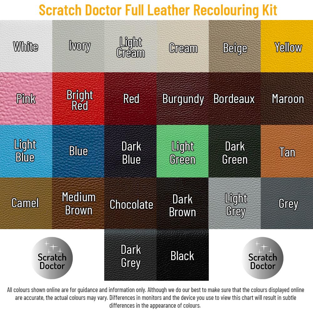 Scratch Doctor pełny skórzany zestaw do odświeżania kolorów mebli, sof, foteli samochodowych i nie tylko (beżowy, 250 ml)