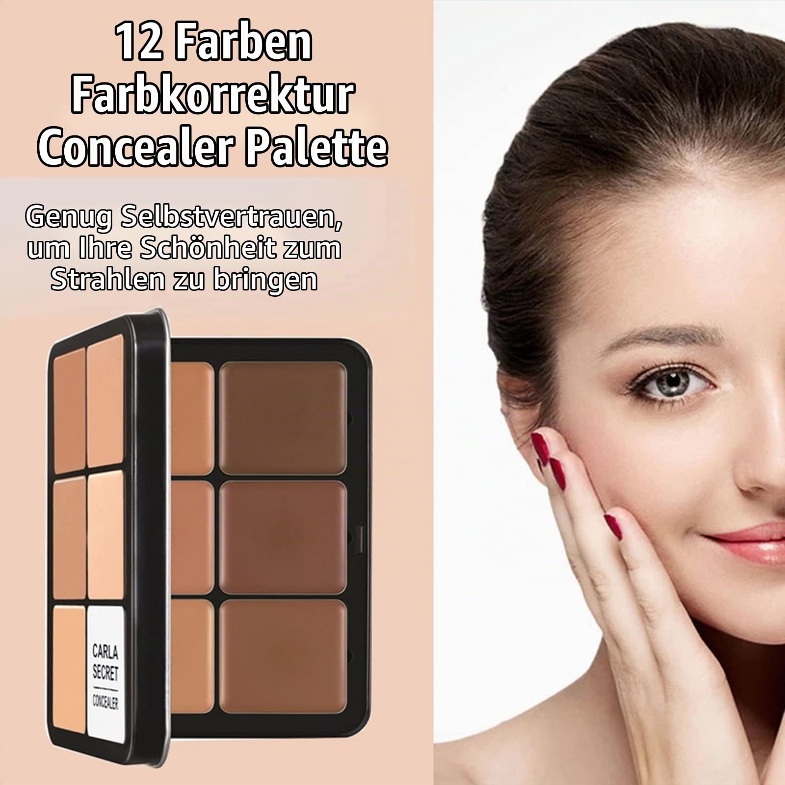 Professionelle farbkorrigierende Concealer-Creme, 12 Farben, Concealer-Foundation-Palette, langanhaltendes Make-up und Korrektor für dunkle Augenringe, Akne und Hautunreinheiten, reduziert Rötungen
