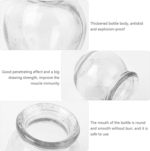 Miniatura 4 de Ventosas de ventosas al vacío Juego de ventosas de vidrio Masaje de vidrio Fuego Vacío Copas de ventosas Tamaño 1 Tazas de masaje de vidrio