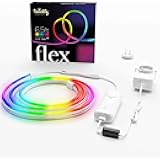 Flex – App-Controlled Flexible Light Tube with RGB (16 Million Colors) LEDs. 6.5 feet. White Wire. Indoor Smart Home Decoration Light (4 Pack)