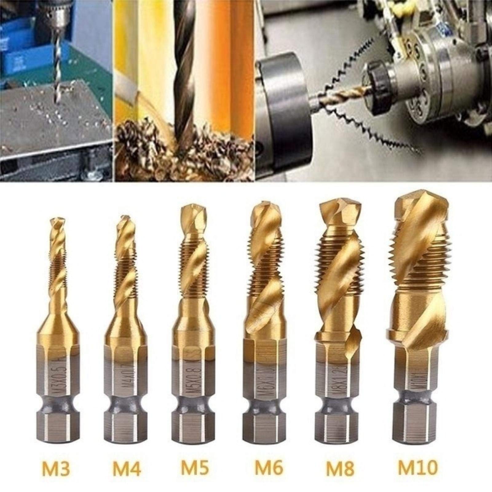 Maschio A Spirale M5 X 0,5 Con Rivestimento Titanio – HSS 6542, Per Filettatura Fori Passanti, Punta A Spirale