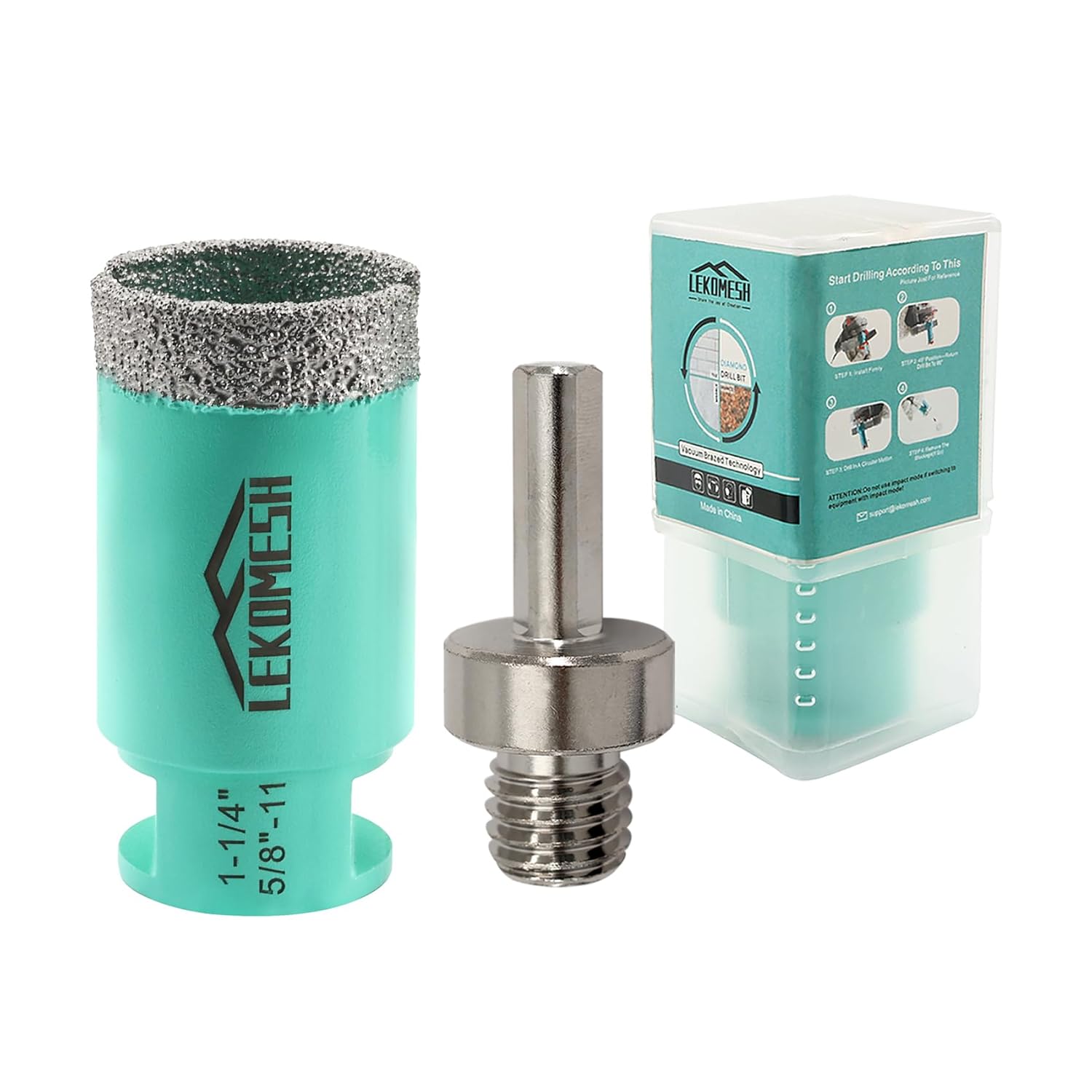 Diamond Core Drill Bits Kit - 8pcs (20/25/35/50/75/100mm+50mm Beveling Chamfer Bit+SDS Shank Adapter) Tile Hole Saw Kit for Porcelain Tile Ceramic Granite Marble Masonry Stone