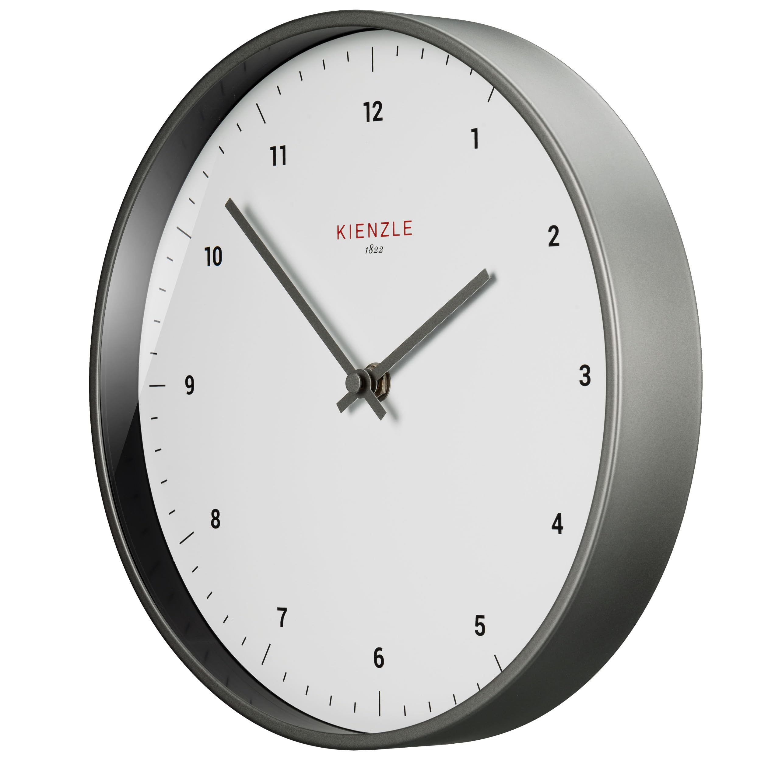 Kienzle Funkwanduhr 25 cm mit DCF-Signal, geräuschlos, Stahlrahmen, batteriebetrieben