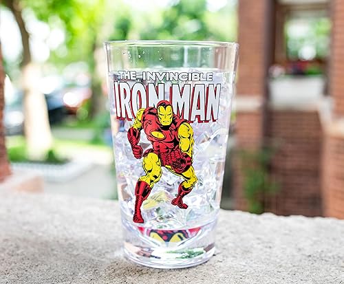 Miniatura 6 de Iron Man Marvel Retro - Vaso acrílico irrompible de 16 onzas