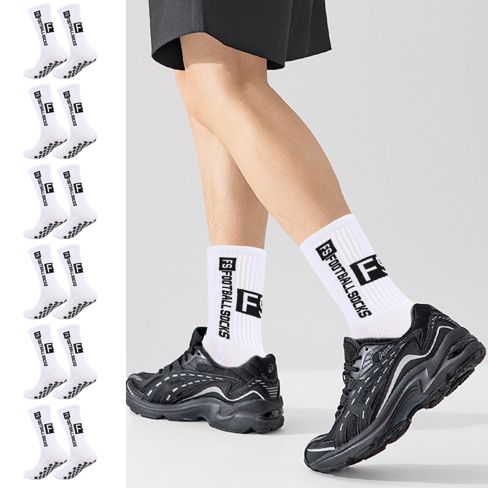 Chaussettes de sport de football antidérapantes, Chaussettes de Football Respirant, chaussette foot