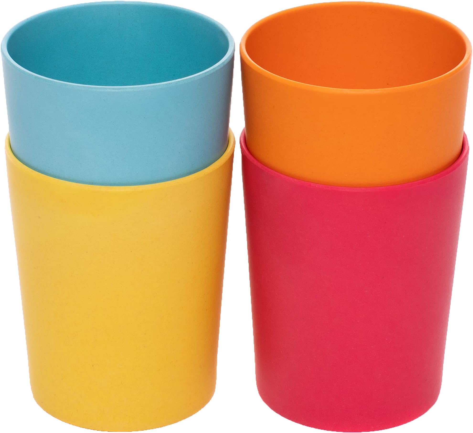 Bamboo Toddler Cups - 4 pc Set (10 fl oz), Organic & Non-Plastic Cup Pack for Toddlers, Big Kids or Baby, Natural