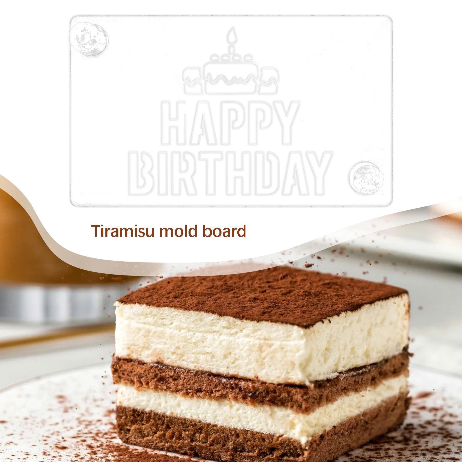 Stencil per torta per decorare biscotti e torte, acrilico, 20 cm x 12 cm, ideale per tiramisù, compleanni, matrimoni e dessert