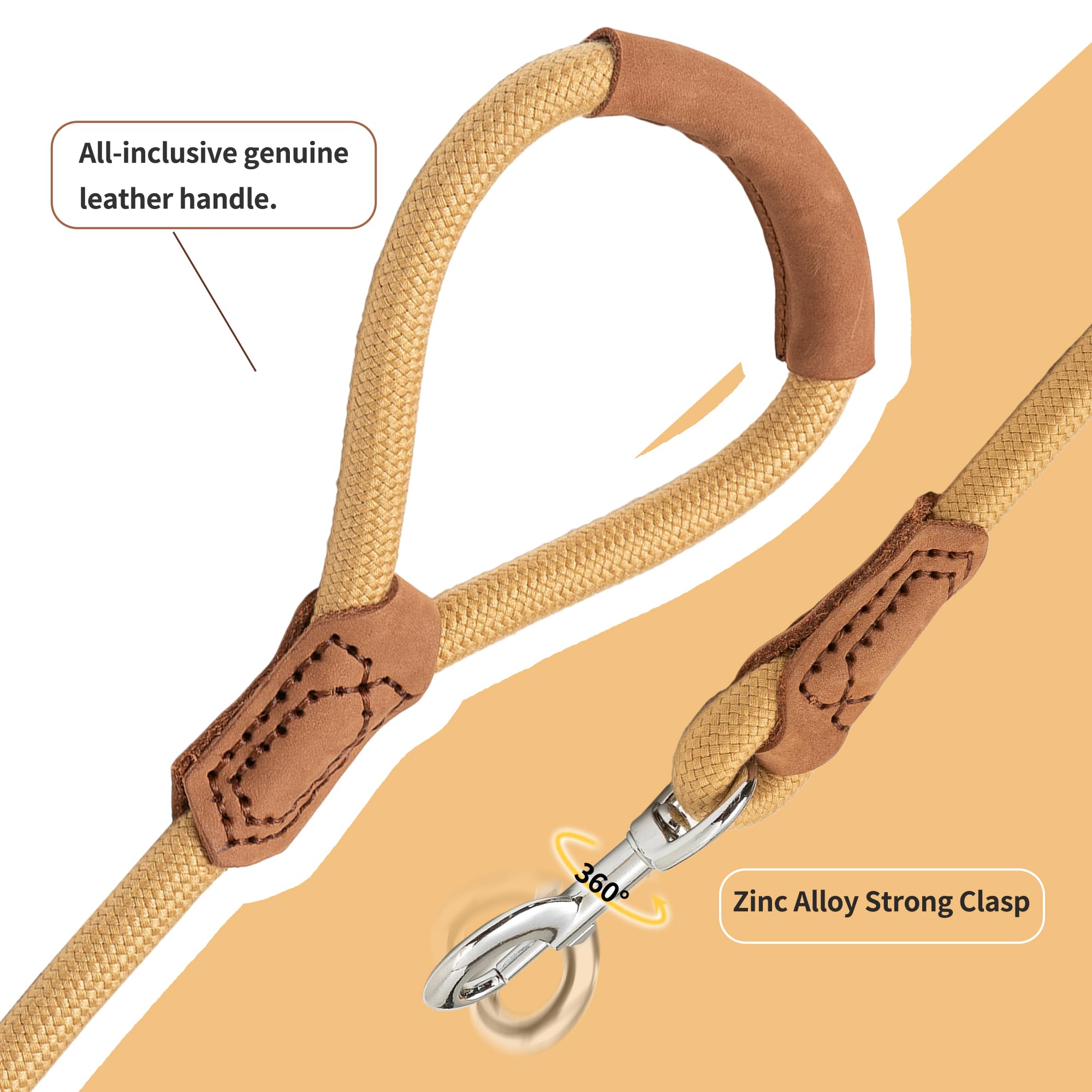 Mile High Life, Leather handle-Yellow, 48 Inch-1/2" - Image 3