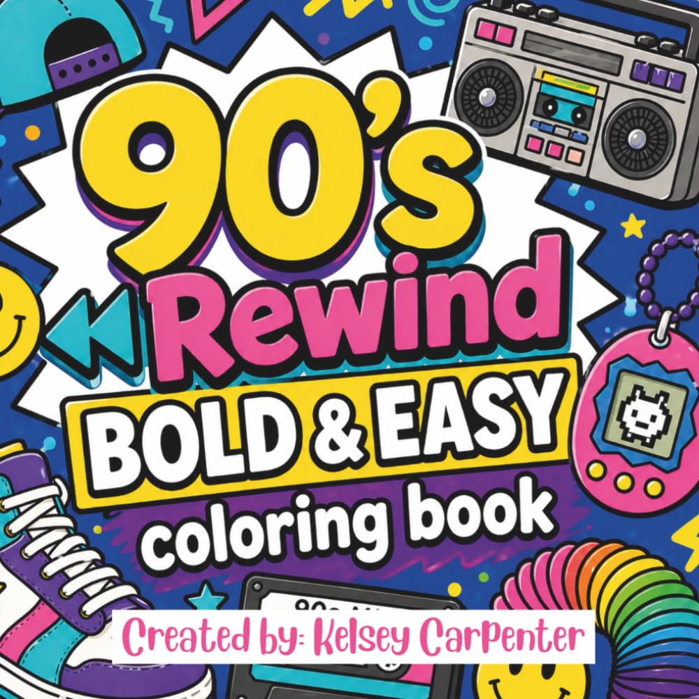 90's Rewind Bold & Easy Coloring Book